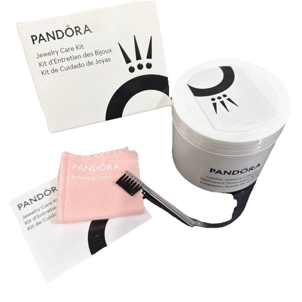 New PANDORA Bracelet Charm Ring Necklace Polishing Cloth Set Jewelry Care Kit - Picture 2 of 4